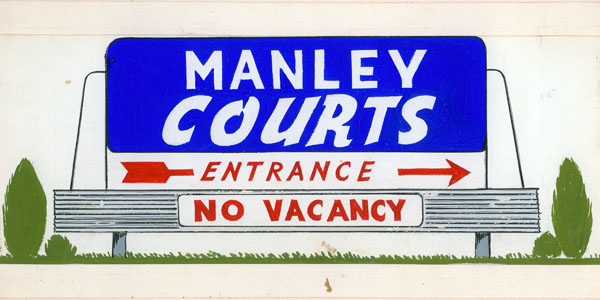 Manley Courts sign